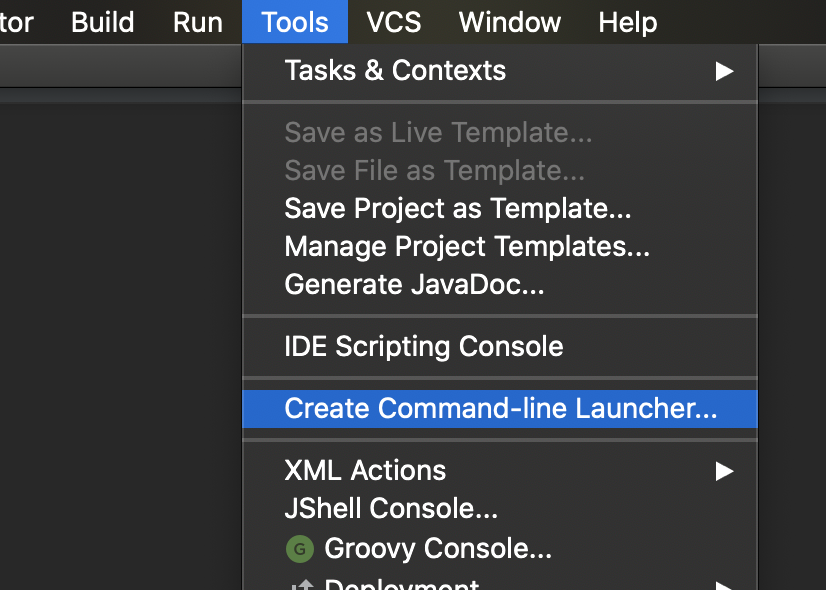 IntelliJ Create Command-Line Launcher