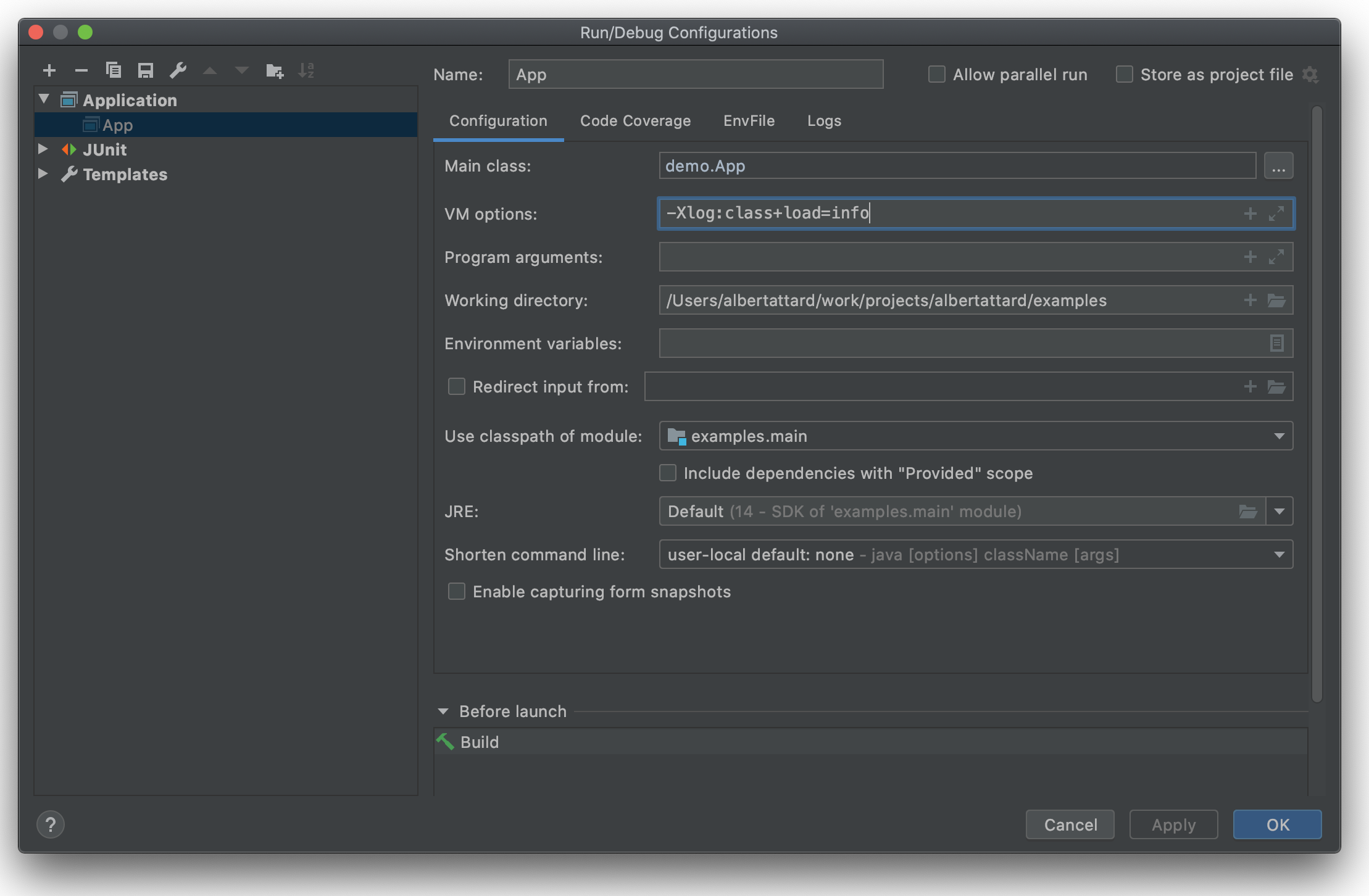 VM Flags -Xlog-class+load=info